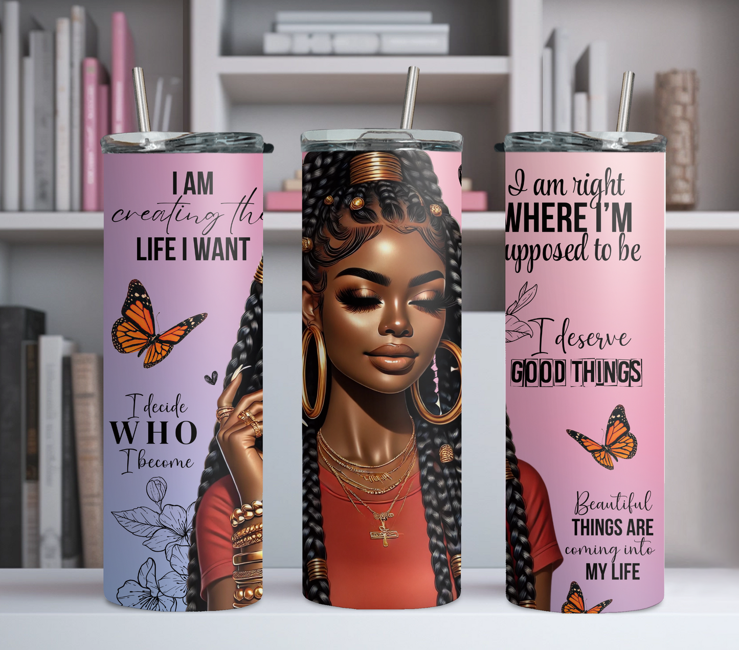 Affirmations 20oz Tumbler - Black Queen