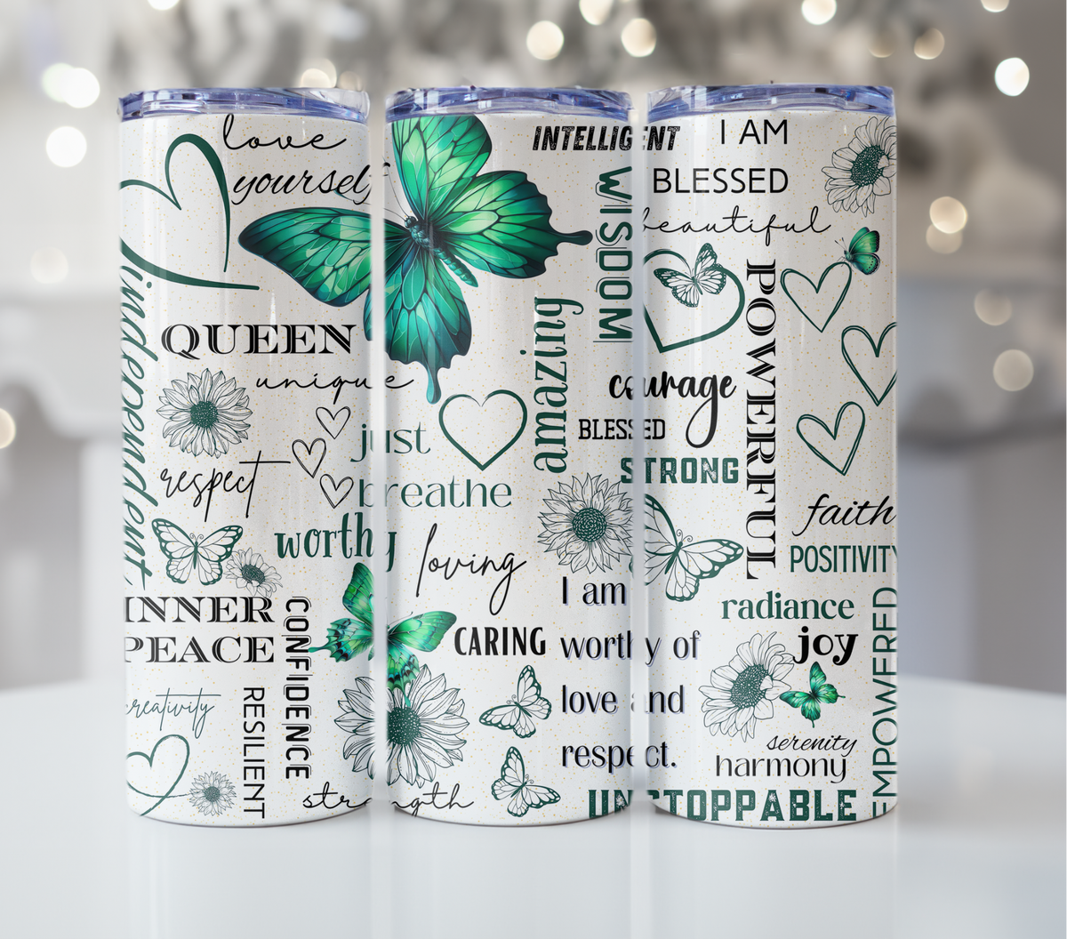 Affirmation Tumbler (Green & Black)