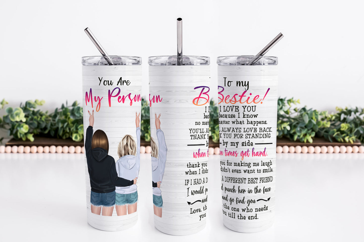 Personalized, Your My Person 20oz Skinny Tumbler, Best Friend Tumbler, Best Friend Gift, Bestie Gift, Bestie, Friendship Tumbler