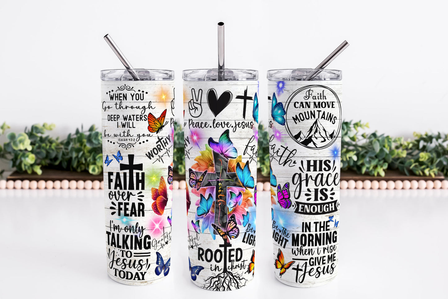 Faith 20oz Tumbler, Christian Tumbler Design, Faith Tumbler Cup