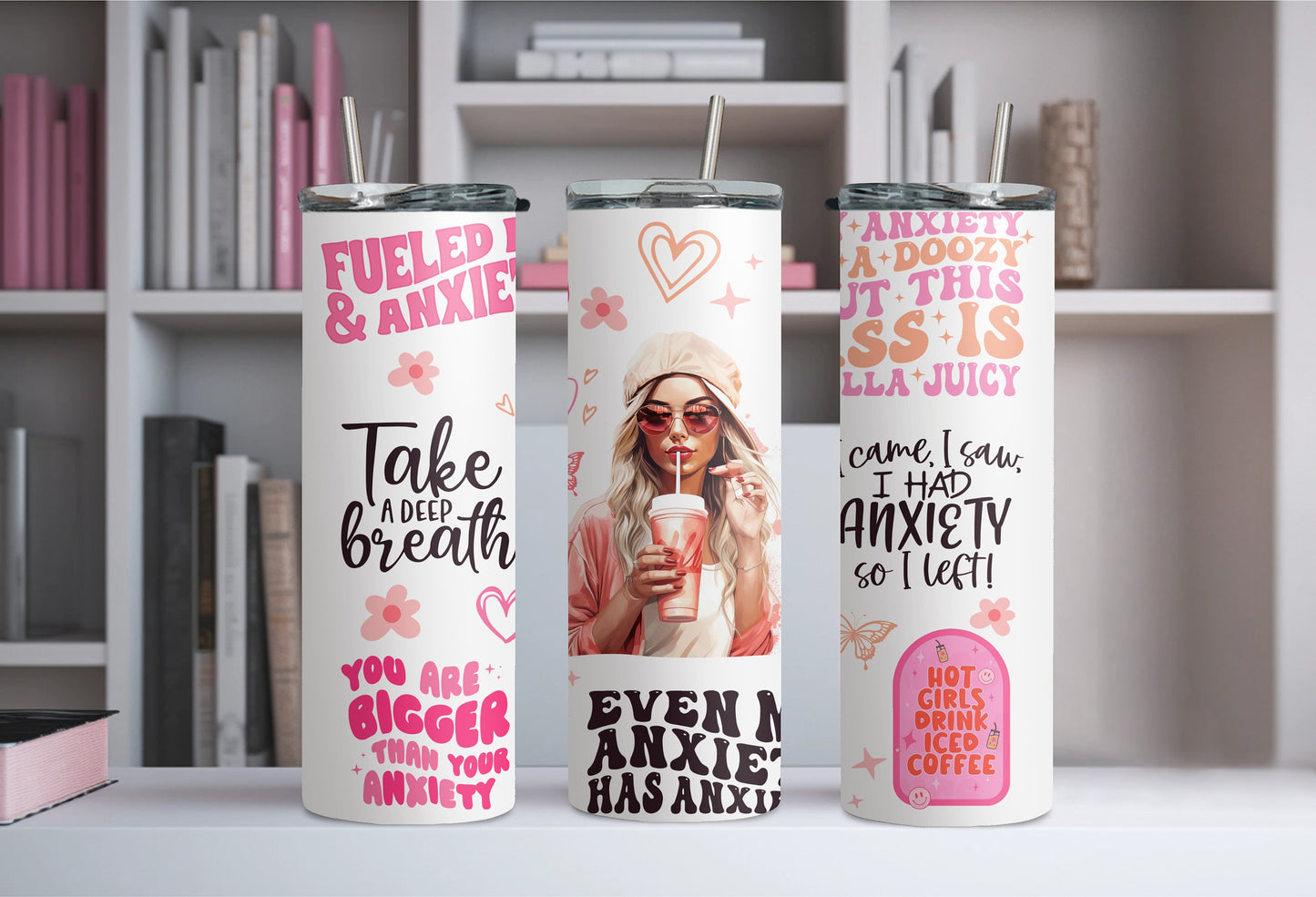 Daily Affirmations Tumbler, Inspirational Motivational Tumbler Anxiety Mental Health Skinny Tumbler, Gifts For Mom, Gift For Friends