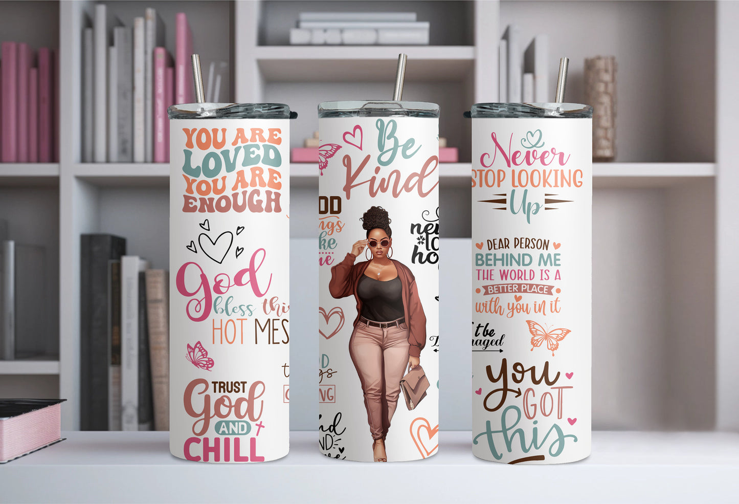 Be Kind Tumbler, Black Woman Quotes 20oz Skinny Tumbler Sublimation Melanin Strong Woman Gift Idea
