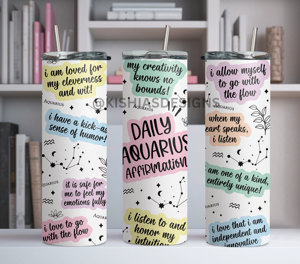 Zodiac Daily Affirmation Tumbler