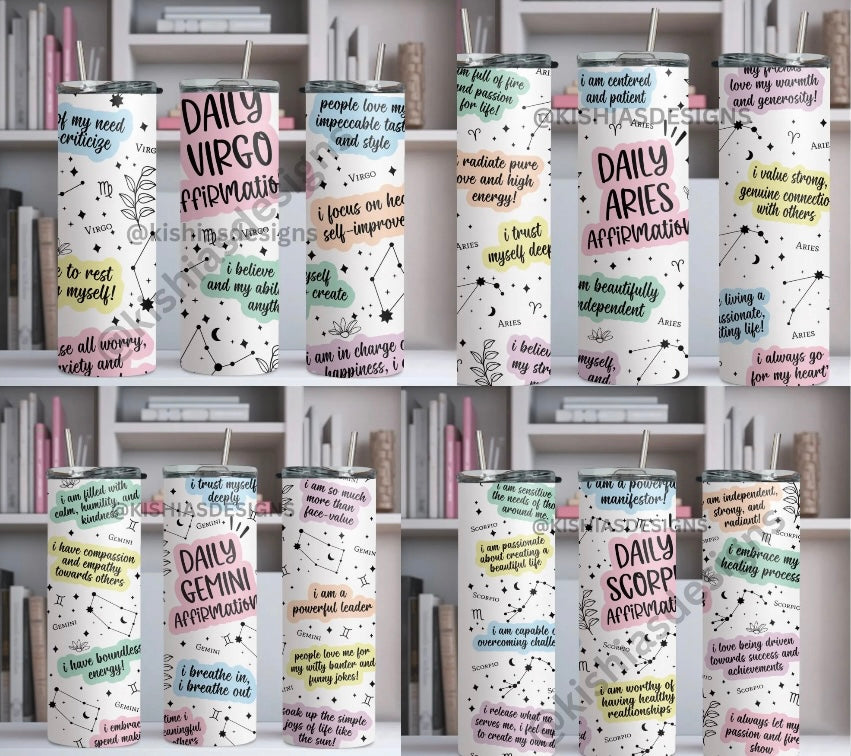 Zodiac Daily Affirmation Tumbler