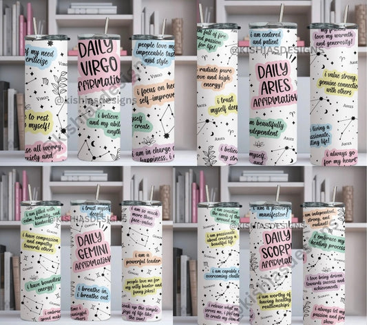 Zodiac Daily Affirmations Tumbler