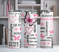 Affirmation Tumbler w/ Pink & Black Butterfly