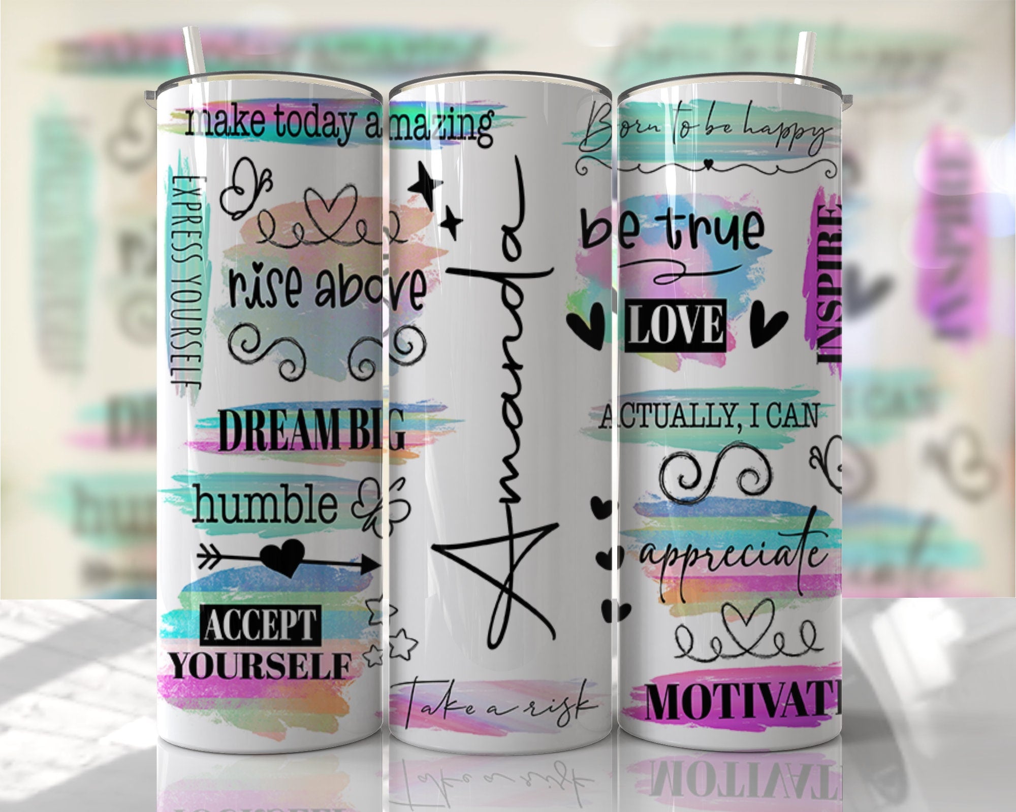 Personalized Positive Affirmations Tumbler