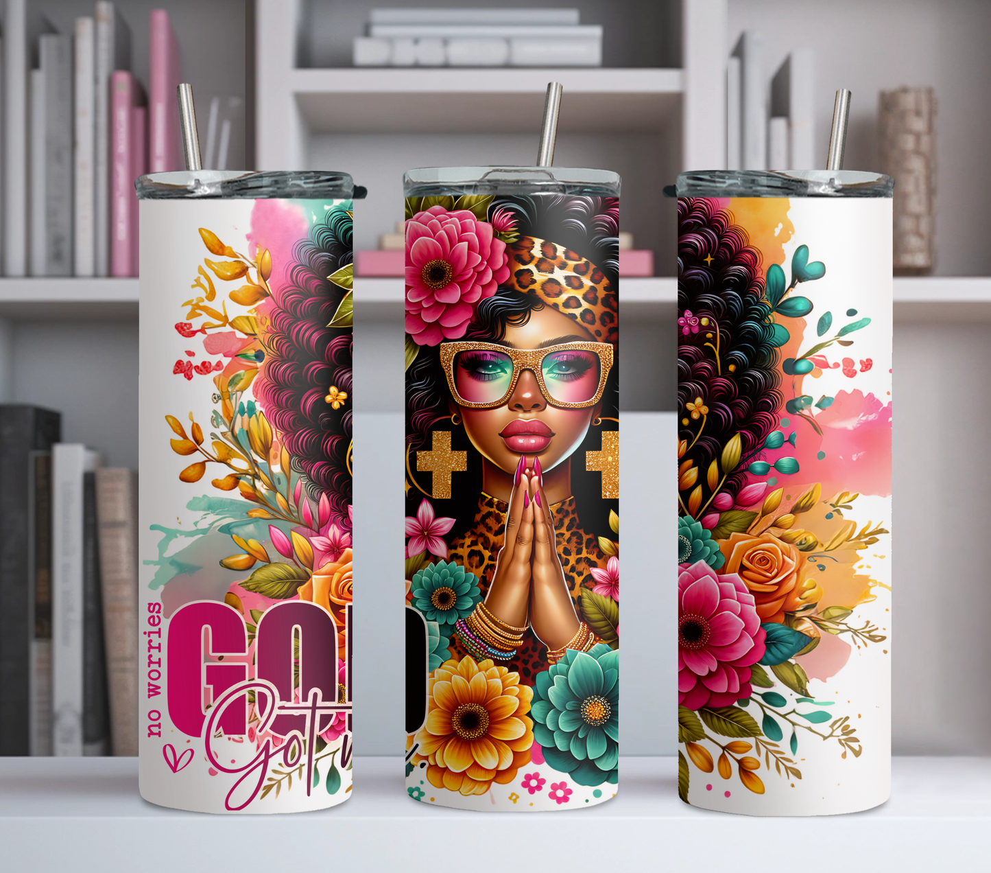 No Worries, God Got Me 20oz Tumbler