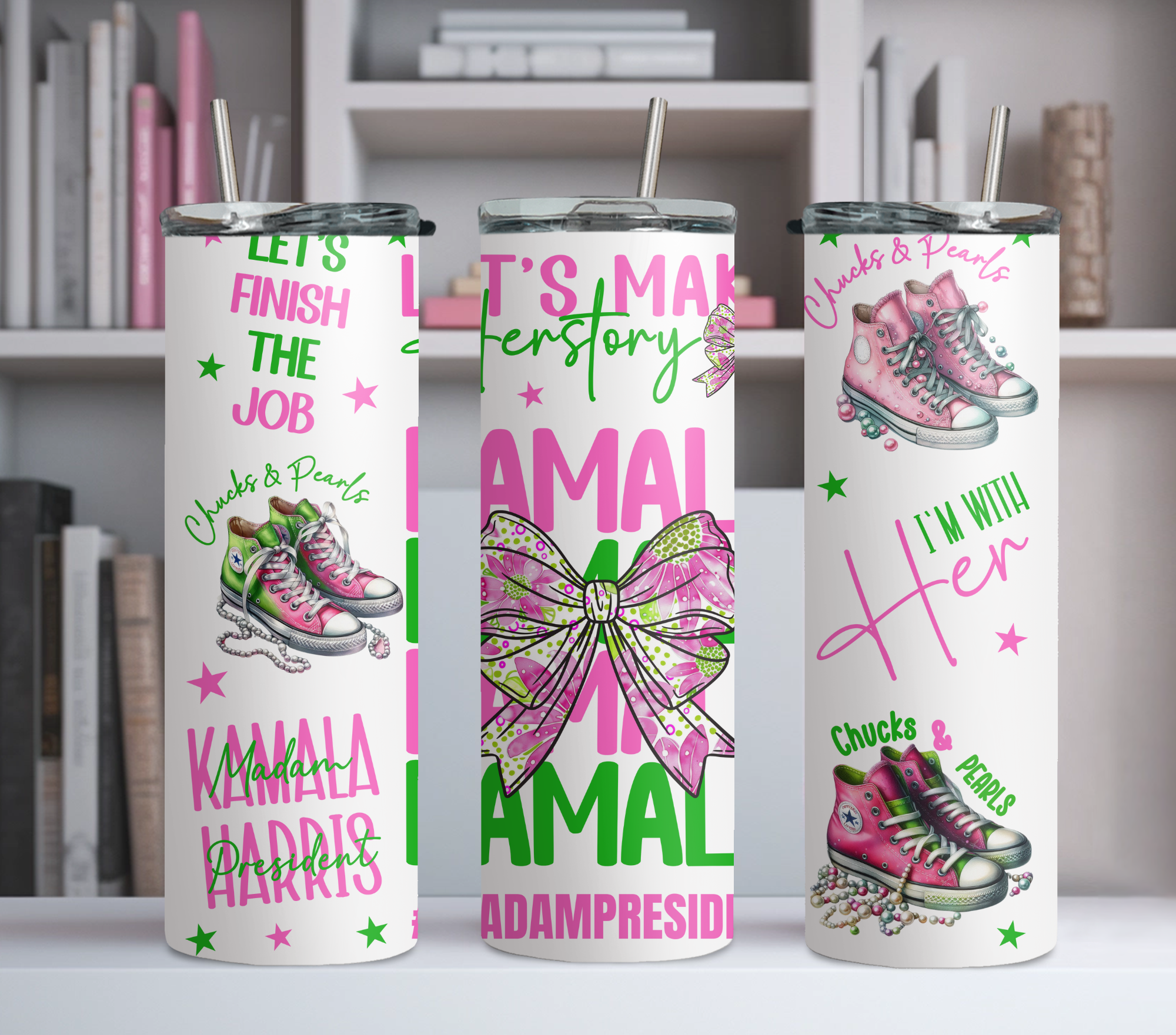 Kamala Chucks & Pearls 20oz Tumbler