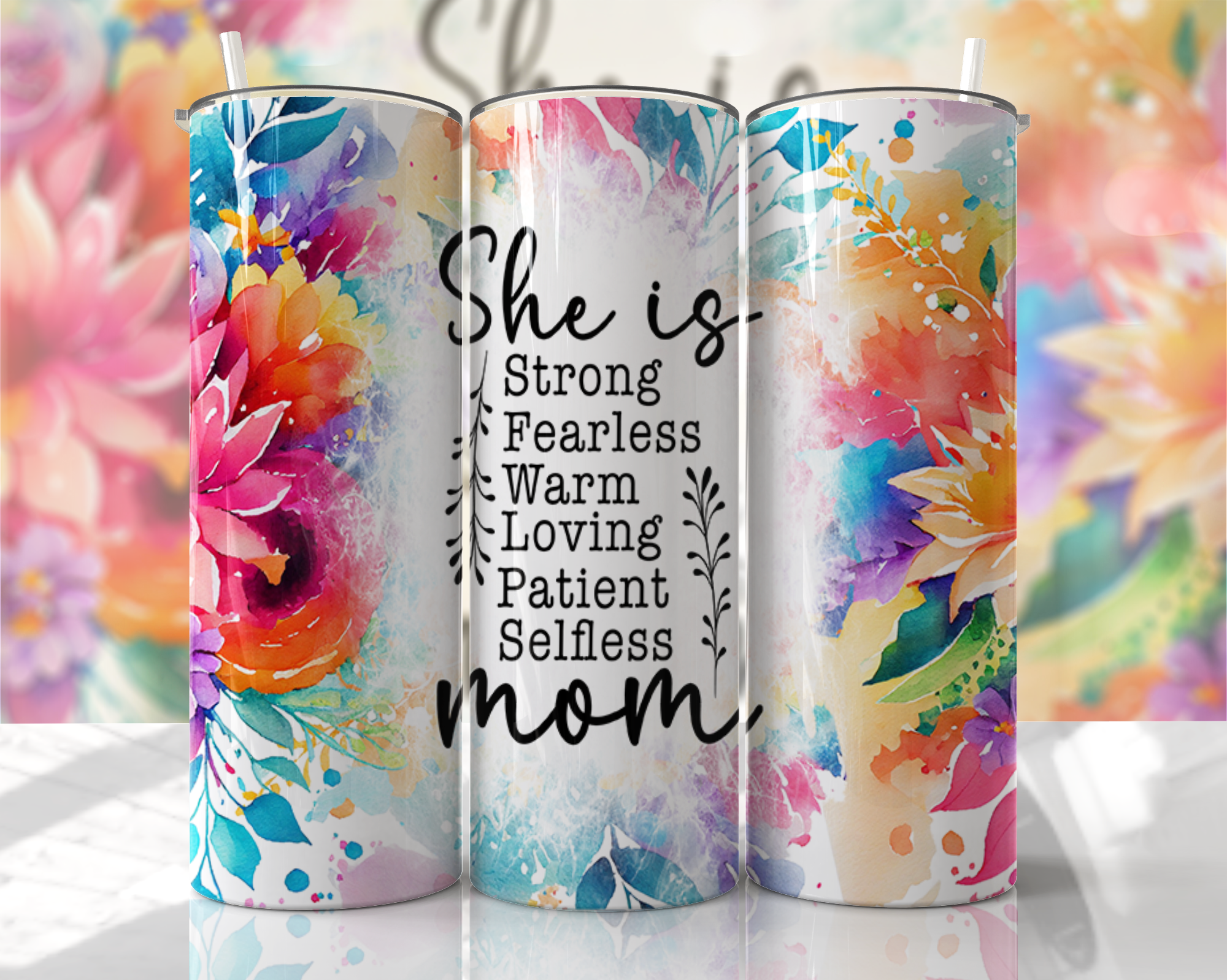 She Is, Mother's Day 20oz Stainless Steel, Double Walled (Pink)