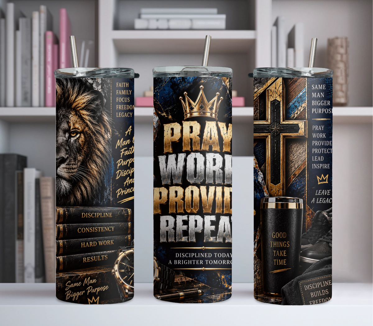 Pray Work Provide Repeat Tumbler