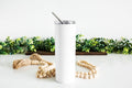 Personalized 20oz Skinny Tumbler with Lid and Straw, Personalized Tumbler, Personalized Gift, Logo, Sublimation