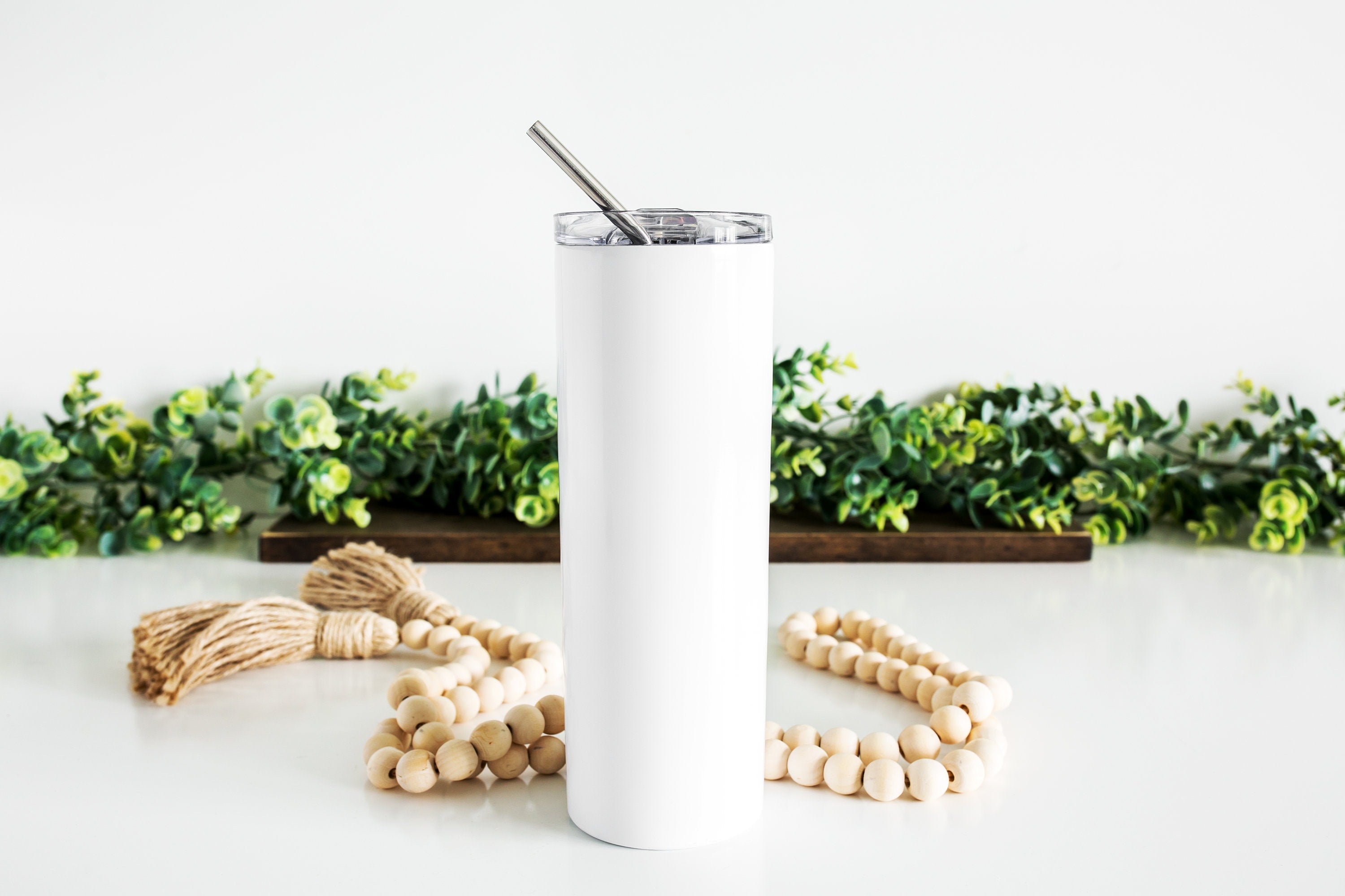 Personalized 20oz Skinny Tumbler with Lid and Straw, Personalized Tumbler, Personalized Gift, Logo, Sublimation