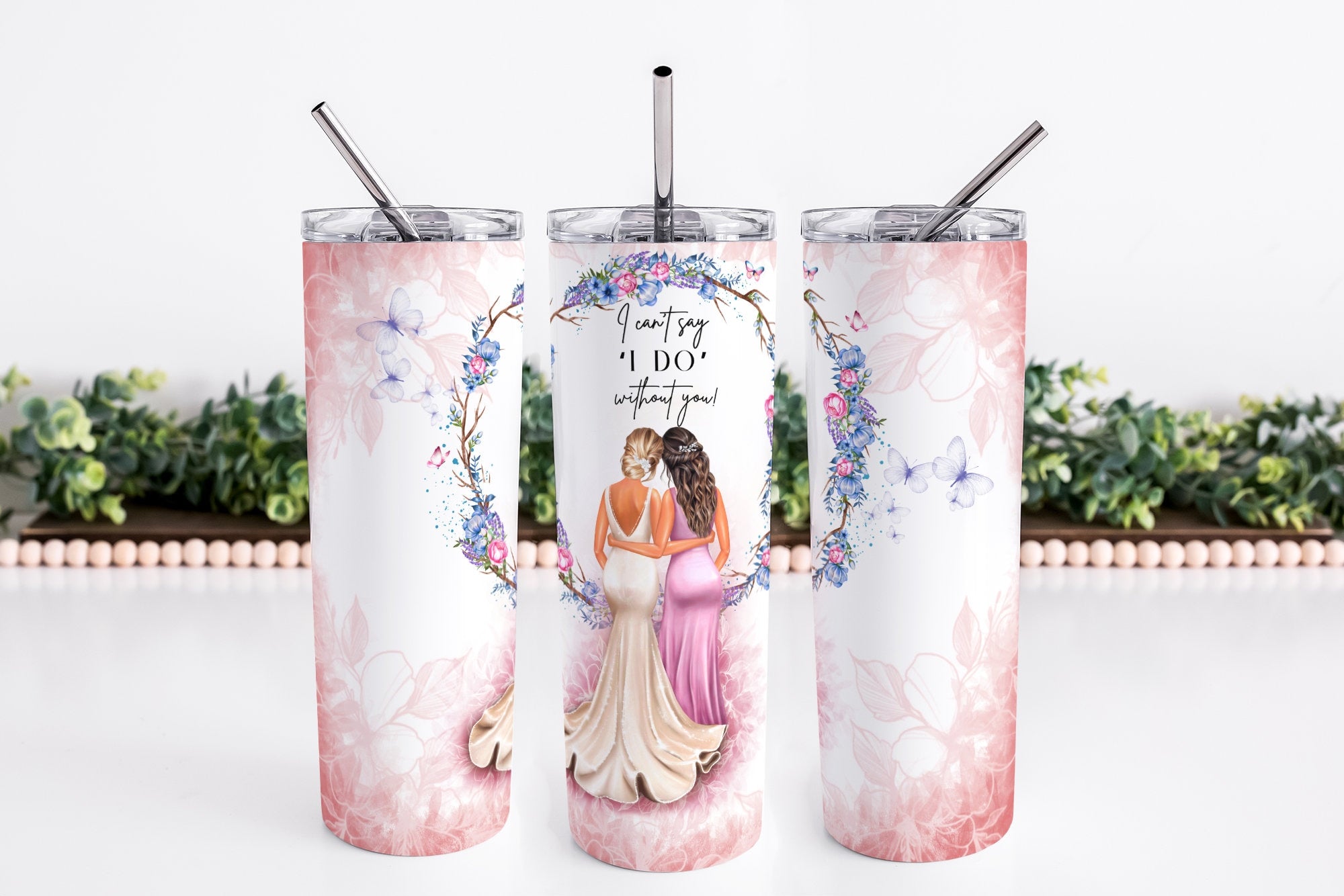 Personalized Bridesmaid/ Matron of Honor Proposal Gift 20oz Skinny Tumbler, Bridesmaid Gift, Matron of Honor Tumbler, Wedding Tumbler
