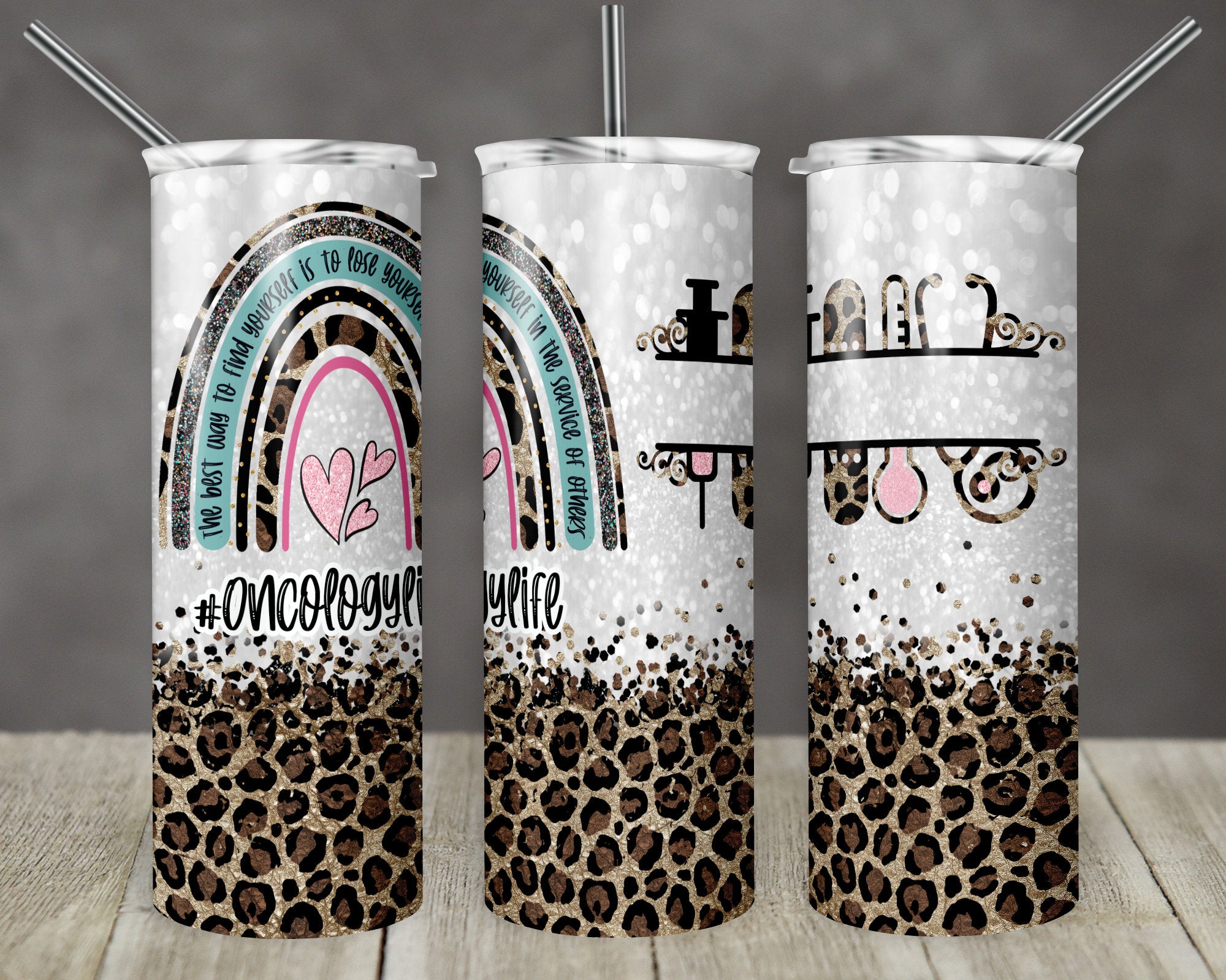 Personalized Oncology Life 20oz Skinny Tumbler, Nurse Tumbler, Oncology Nurse Gift, Sublimation