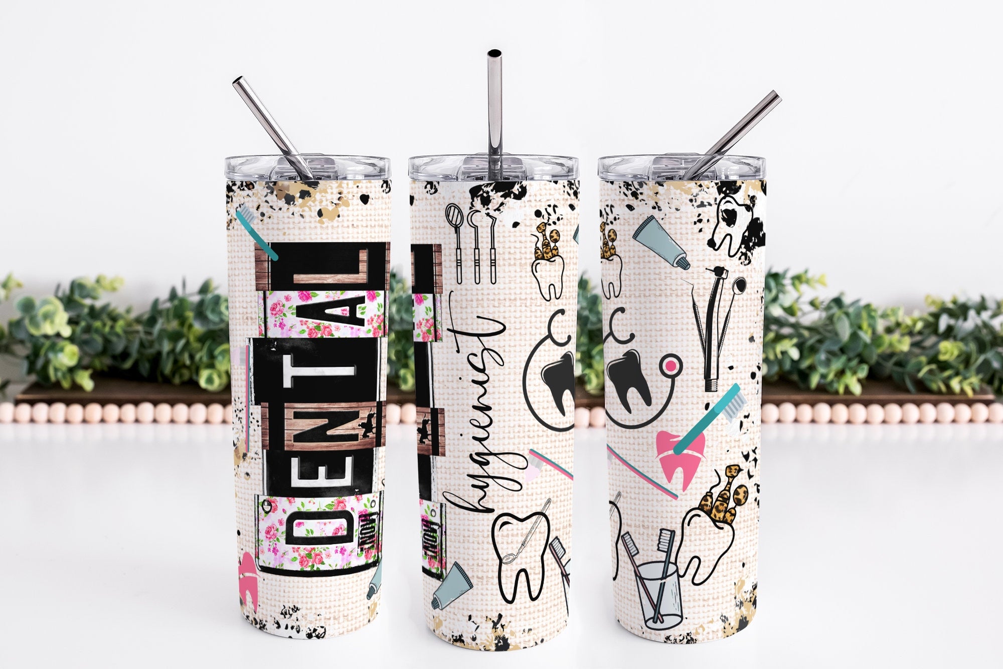 Dental Hygienist 20oz Skinny Tumbler, Gift for Dental Hygienist